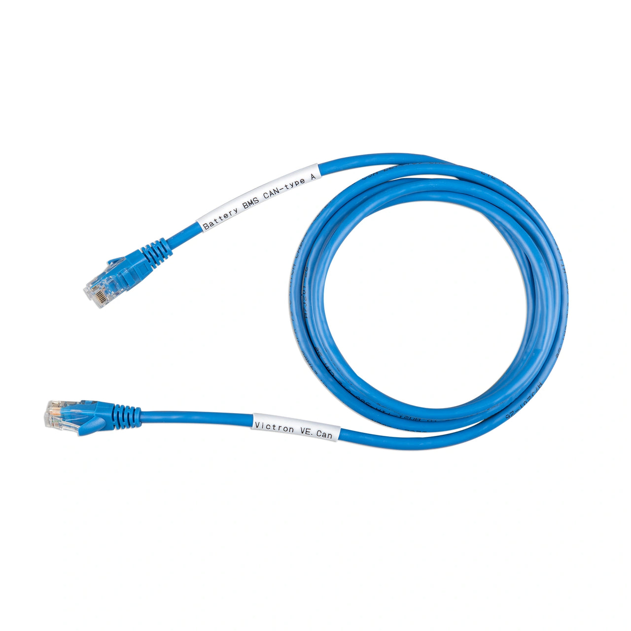1.8m blue Victron VE.Can to CAN-bus BMS Type A cable with labelled RJ45 connectors