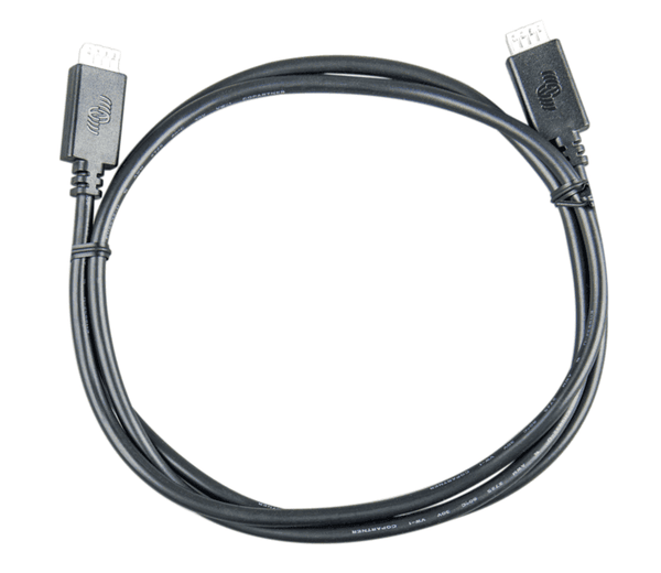 Coiled 0.9m black VE.Direct cable with 4-pin white connectors