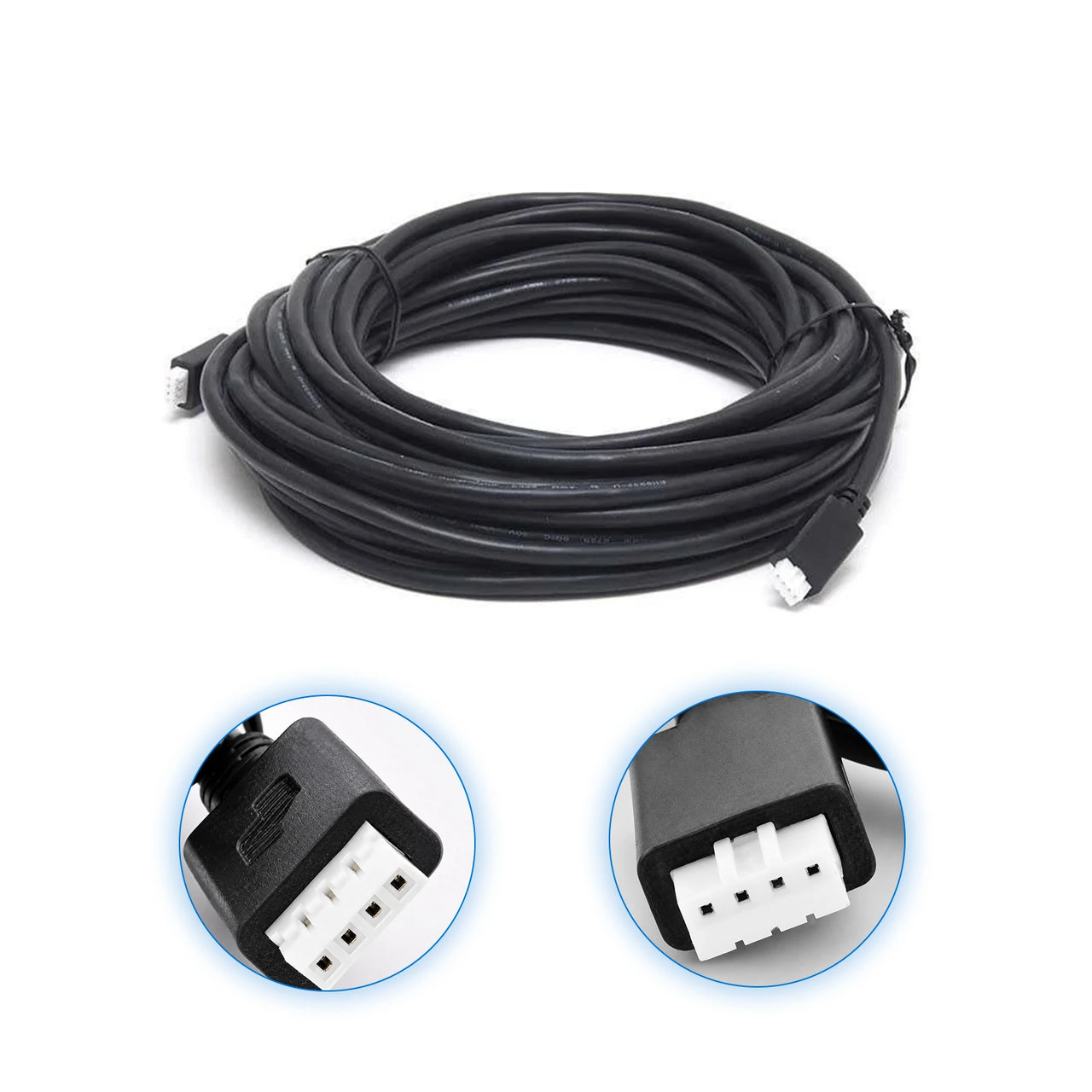Coiled 10m black VE.Direct cable with 4-pin white connectors