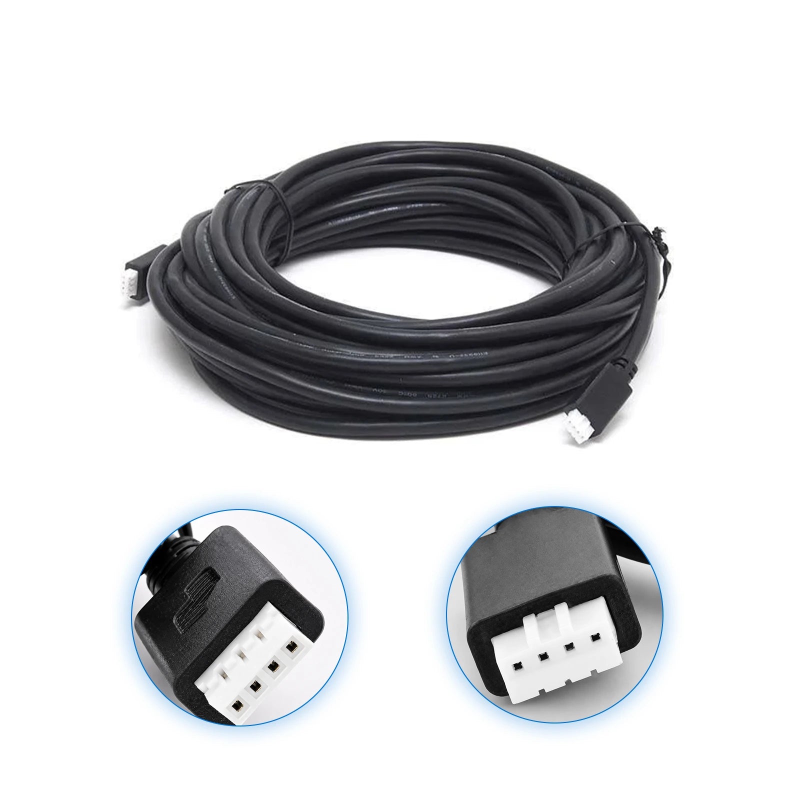 Coiled 10m black VE.Direct cable with 4-pin white connectors