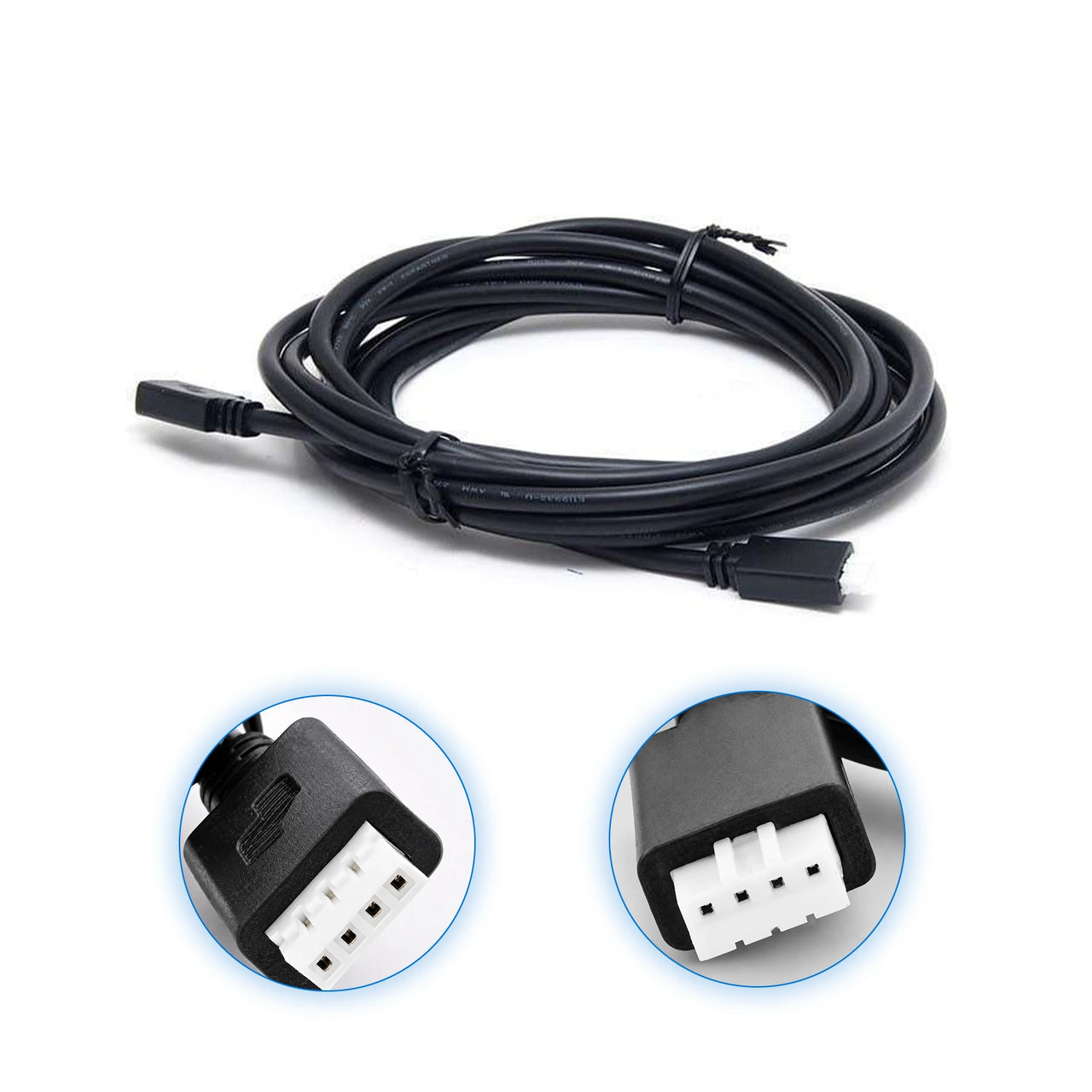 Coiled 3m black VE.Direct cable with 4-pin white connectors