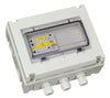 Enclosed 10kVA single phase transfer switch with clear viewing window and cable glands