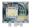 Internal wiring and components of 10kVA transfer switch including contactors and terminals