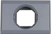 Front view of grey Victron wall mount enclosure for BMV and MPPT control