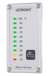 Votronic fresh water tank level display featuring a vertical LED indicator scale from 10 to 100 percent