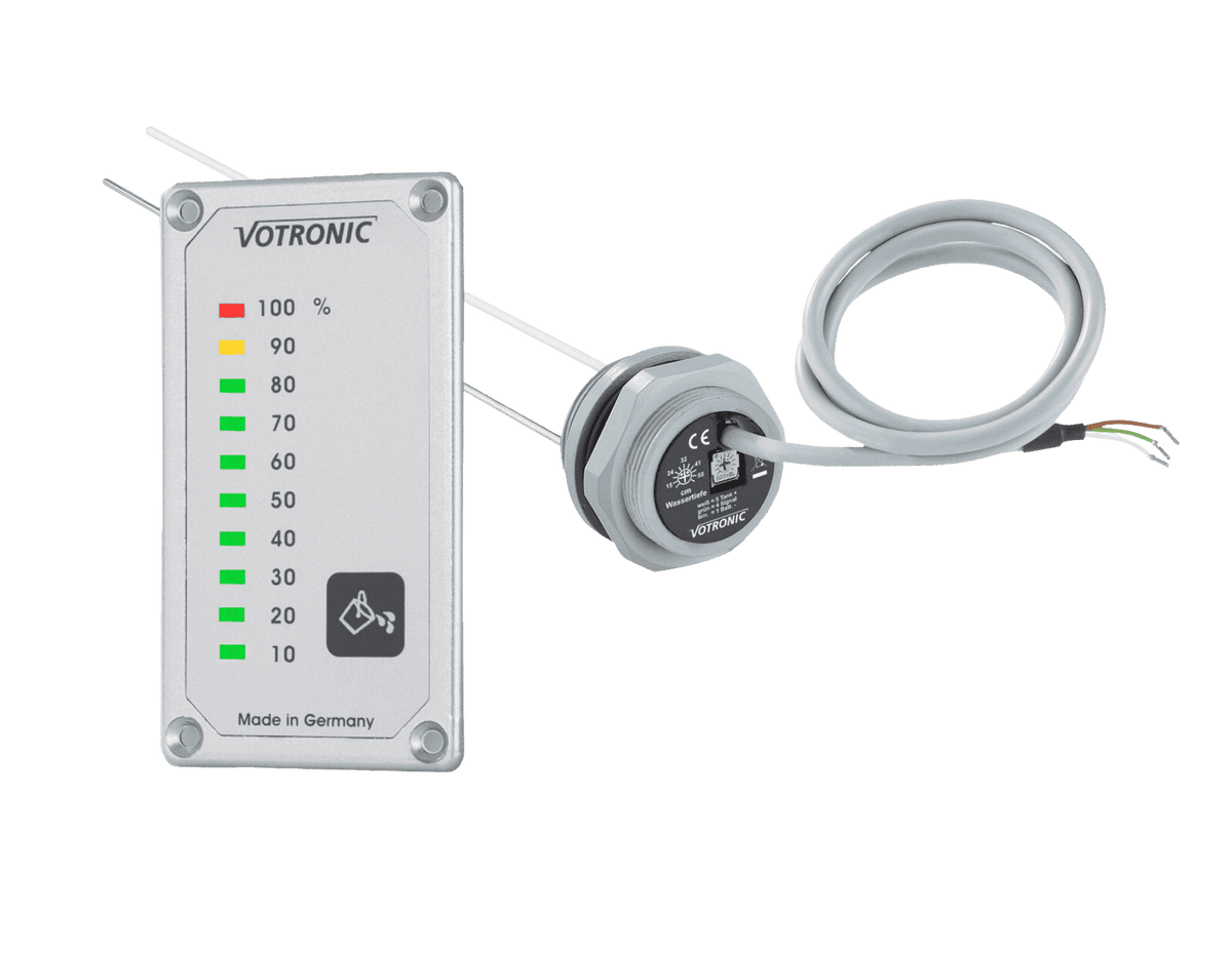Votronic grey water tank level display panel and adjustable 15-50cm electrode sensor probe