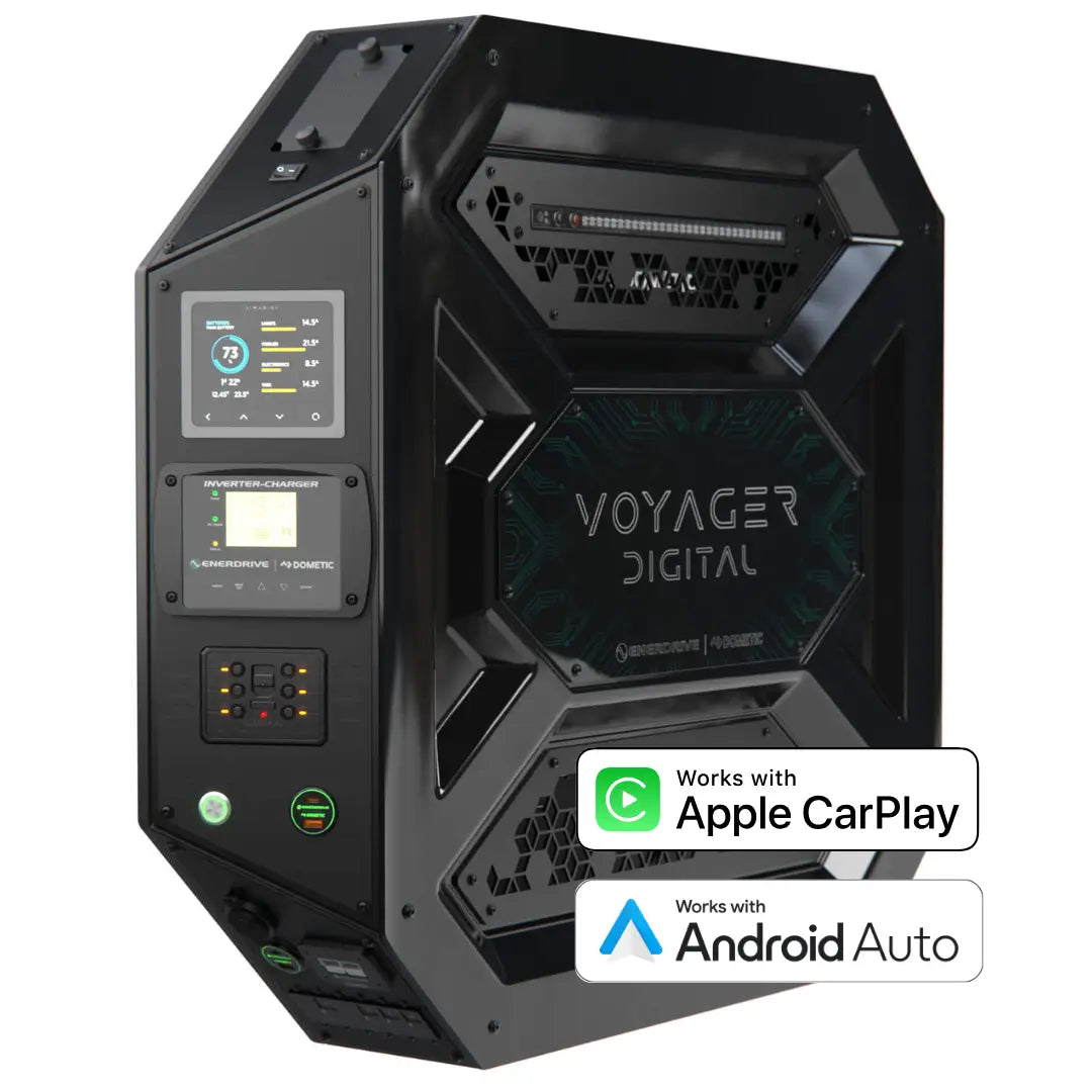 Enerdrive Voyager Digital 3000W canopy power system with Simarine PICO monitoring and Garmin digital switches