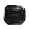 Front-on view of the black powder-coated Voyager Digital power system housing with integrated LED light bar
