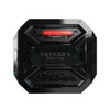 Front view of the power system with the integrated LED light bar set to red