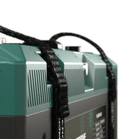 Close-up of the heavy-duty waterproof battery housing texture