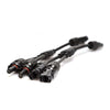 Close-up of solar connector pins and red waterproof O-rings on the Y-branch adapter ends