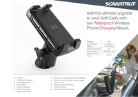 Product specifications and features for the waterproof wireless phone charging mount