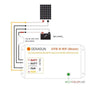 Wiring diagram showing connections between solar panel Genasun controller and 16S battery