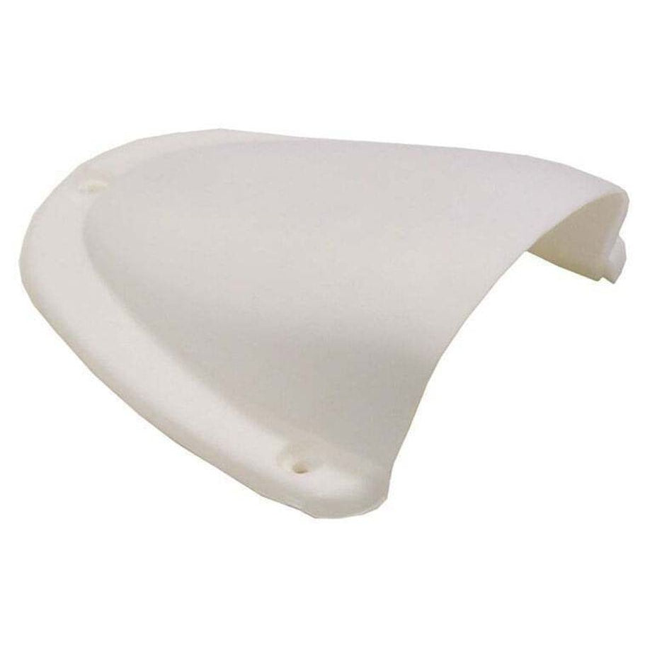 White XL clamshell cable entry cover featuring a curved plastic dome and pre-drilled mounting holes