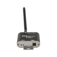 Front perspective of the Zigbee converter showing the USB socket and LED lights