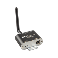 Angled view of the black Zigbee to USB converter showing side and front profiles