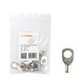 Pack of 10 Exotronic 10mm² tinned copper lugs with M10 stud hole in retail packaging
