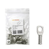 10 pack of 16mm squared tinned copper lugs with M10 stud hole in retail packaging