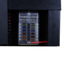 Close-up of transparent 12-way fuse block with various coloured automotive fuses
