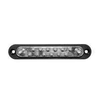 Top view of black busbar with tin-plated copper bus, twelve screws and two terminal studs