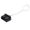 Black plastic dust cover with steel retention lanyard for 175A Anderson plugs