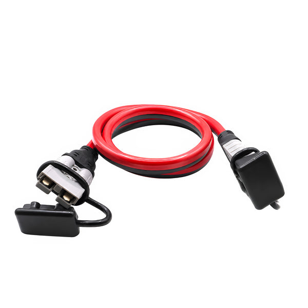 1m 8AWG 50A Anderson style extension lead with protective dust caps