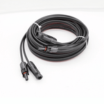 Coiled 1m twin solar extension cable with pre-terminated MC4 connectors ready for installation