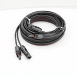 Coiled 1m twin solar extension cable with pre-terminated MC4 connectors ready for installation