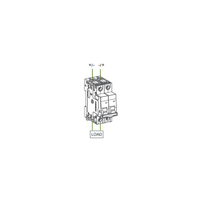 Wiring diagram line drawing indicating load and source connections for 2-pole breaker