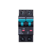 Front view of 10A DC circuit breaker in ON position with red status indicators visible