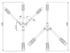 Dimensional drawing of 3-to-1 solar branch connector showing 300mm total length and cable angles