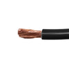 Close-up of 32mm² automotive cable with multi-strand copper core and black insulation