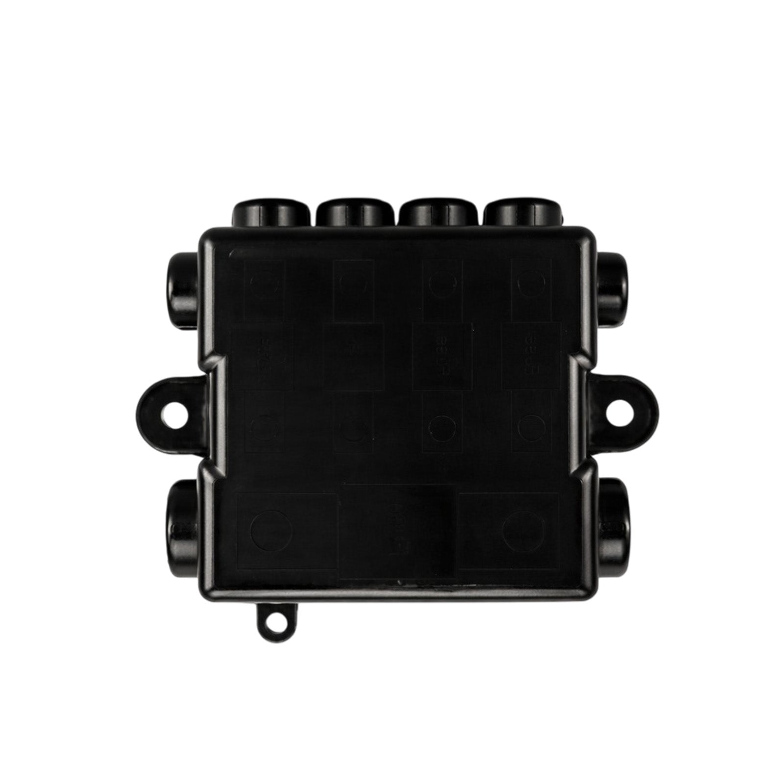 Top-down view of black protective cover for fuse holder