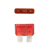 Orange 40A ATO/ATC automotive blade fuse with silver-plated terminals showing top and side profiles