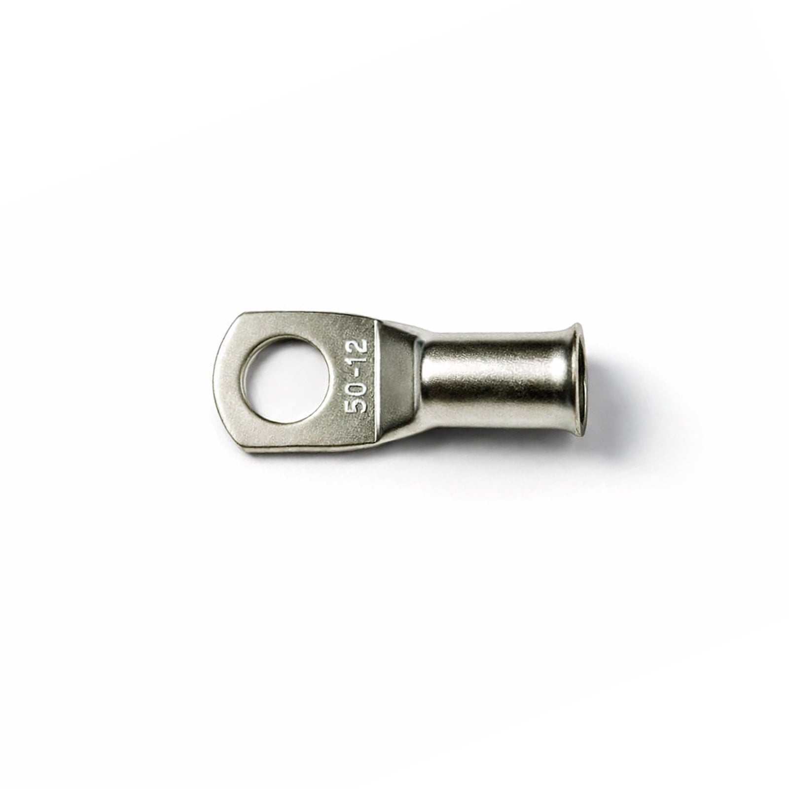 Single 50mm² tinned copper lug with bellmouth entry and M12 stud hole