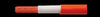 Stripped 50mm² flexible welding cable showing stranded copper core, white insulation and orange NBR sheath