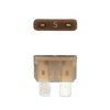 Tan 5A ATO/ATC automotive blade fuse with silver-plated terminals showing top and side profiles