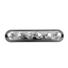 Top-down view of black 6-stud busbar showing tin-plated copper hardware