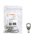10 pack of 6mm² tinned copper bellmouth lugs with M10 stud hole and one loose lug