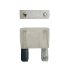 White 80A maxi blade fuse showing top amperage rating and side profile with silver terminals
