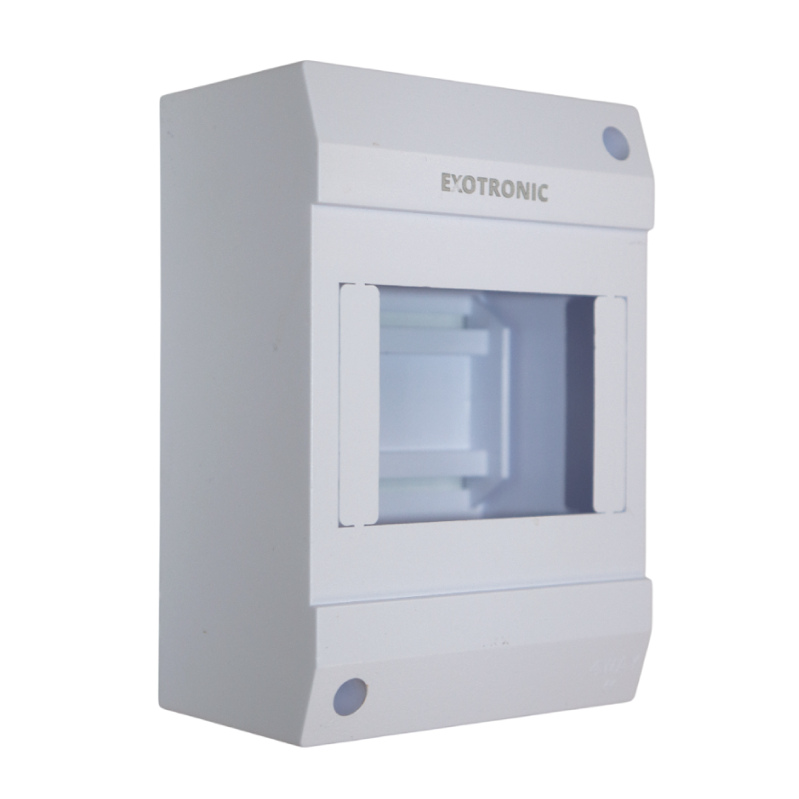 4 Module Din Rail Surface Mount Enclosure Exo-DIN-4-Wh – Exotronic