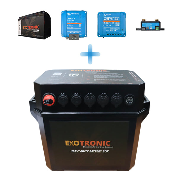 Exotronic 180Ah Pre-wired Orion XS + SmartSolar + SmartShunt Lithium Battery Box