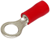 100 Pack of Hellermann Tyton Pre-Insulated Terminal Red Ring Lug 6mm Hole Main Image