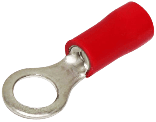 100 Pack of Hellermann Tyton Pre-Insulated Terminal Red Ring Lug 8mm Hole Main Image