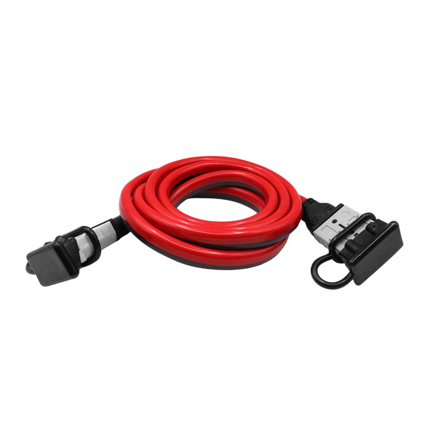 2-metre 8AWG extension lead with 50A Anderson style plugs and protective rubber dust covers