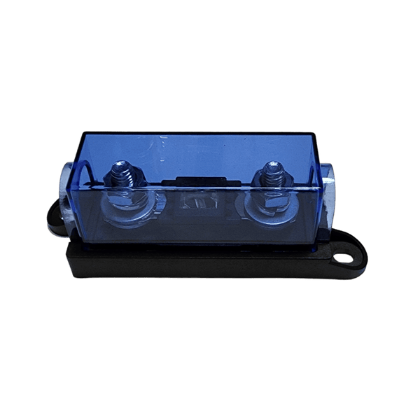 Angled perspective view of the assembled Mega fuse holder unit