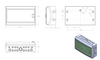 Technical dimensional drawing of the anti-islanding box showing mounting holes