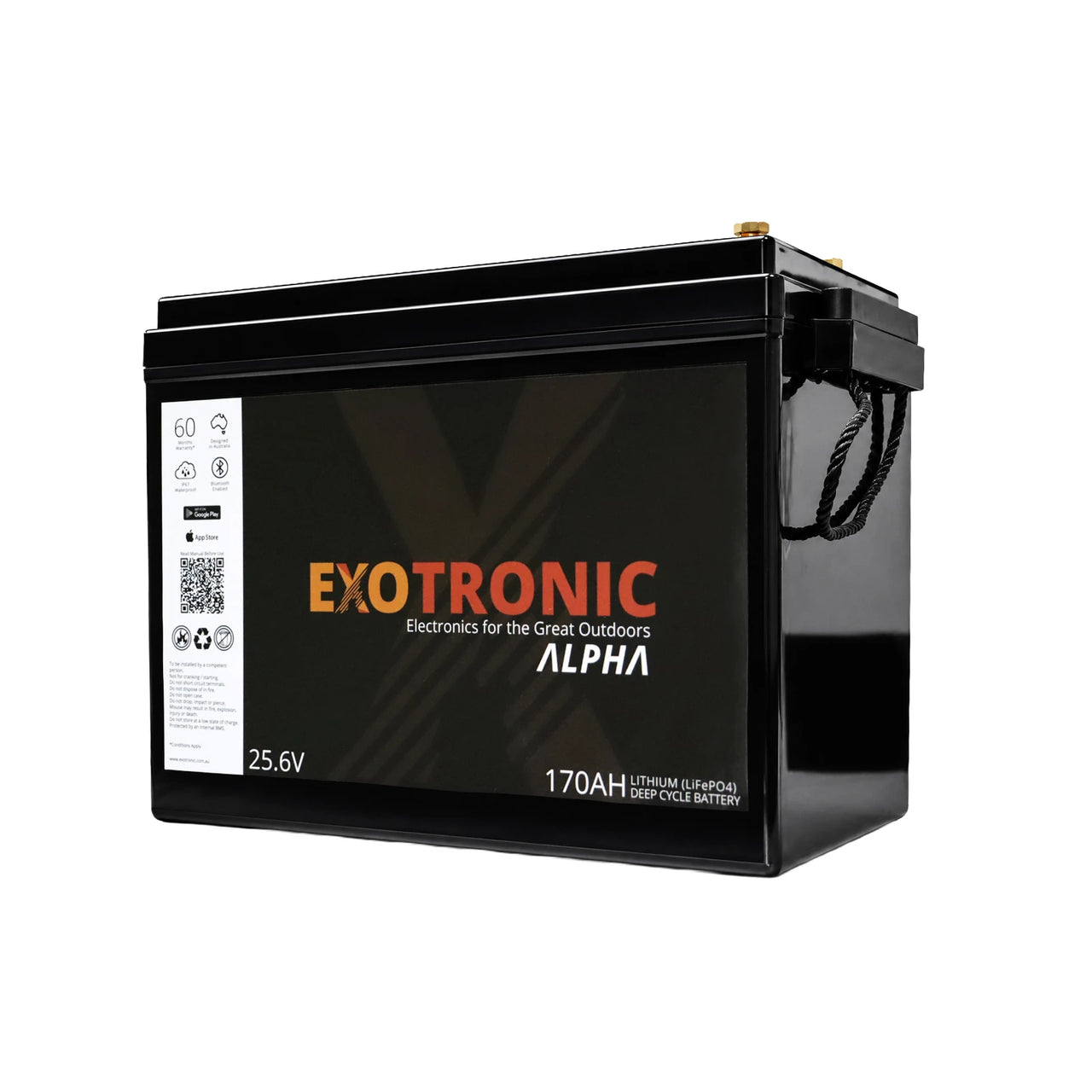 Exotronic 24V 170Ah Alpha IP67 Smart Bluetooth Lithium Battery