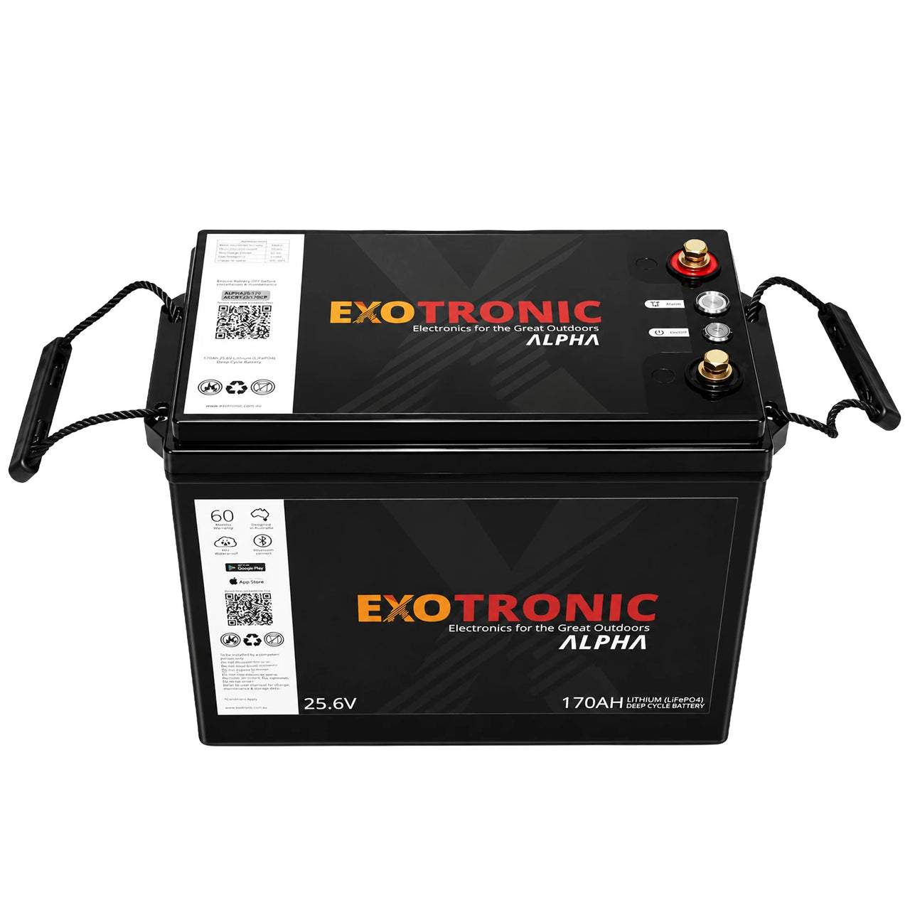 Exotronic 24V 170Ah Alpha IP67 Smart Bluetooth Lithium Battery