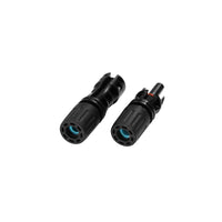 Assembled Exotronic solar connector pair viewed from the side